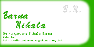 barna mihala business card